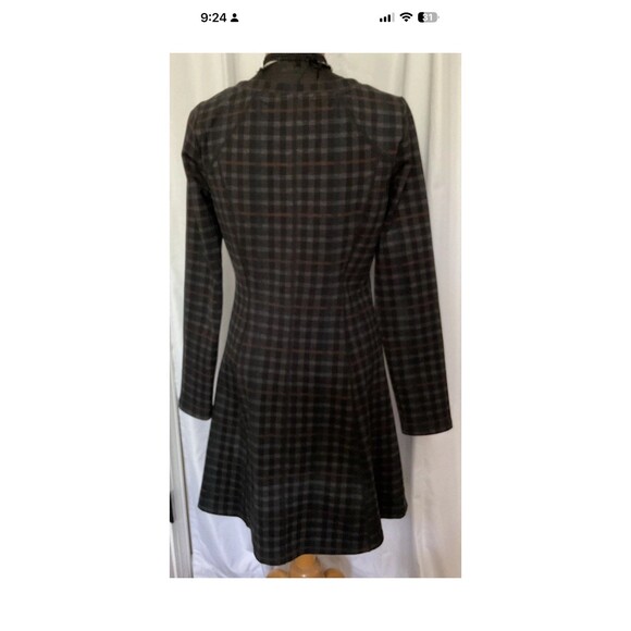 Altar’d State Women's (M) A-Line Swing Dress in Black/Gray Plaid Long Sleeves - Picture 2 of 8